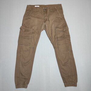 Jack & Jones Paul Cargo Pants men;s size 32 brown colour Tapered fit side pocket